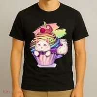 Rainbow Cupcake Kitten Cute Cat T-Shirt thumb 3