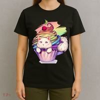 Rainbow Cupcake Kitten Cute Cat T-Shirt thumb 4