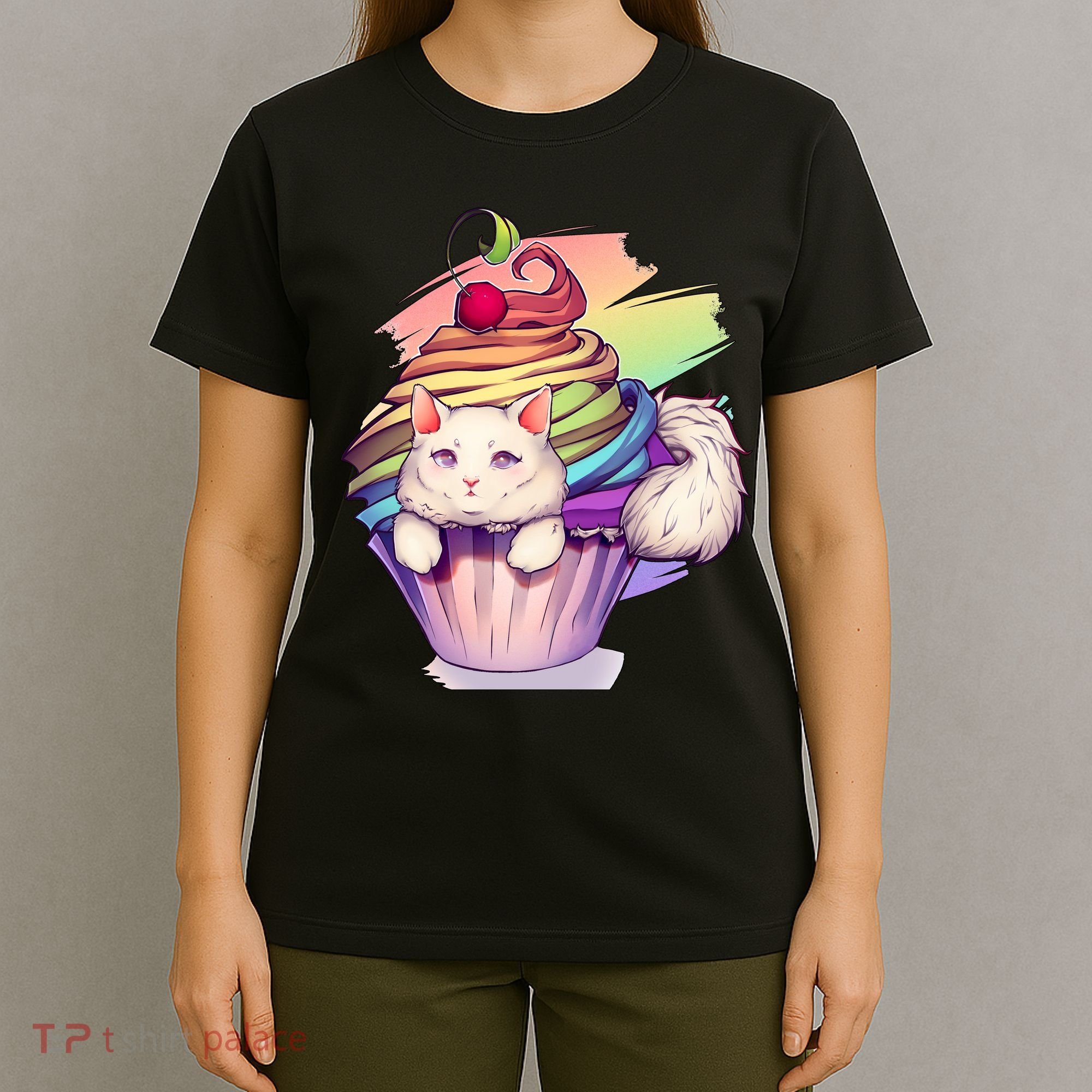 Rainbow Cupcake Kitten Cute Cat T-Shirt