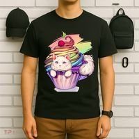Rainbow Cupcake Kitten Cute Cat T-Shirt thumb 6