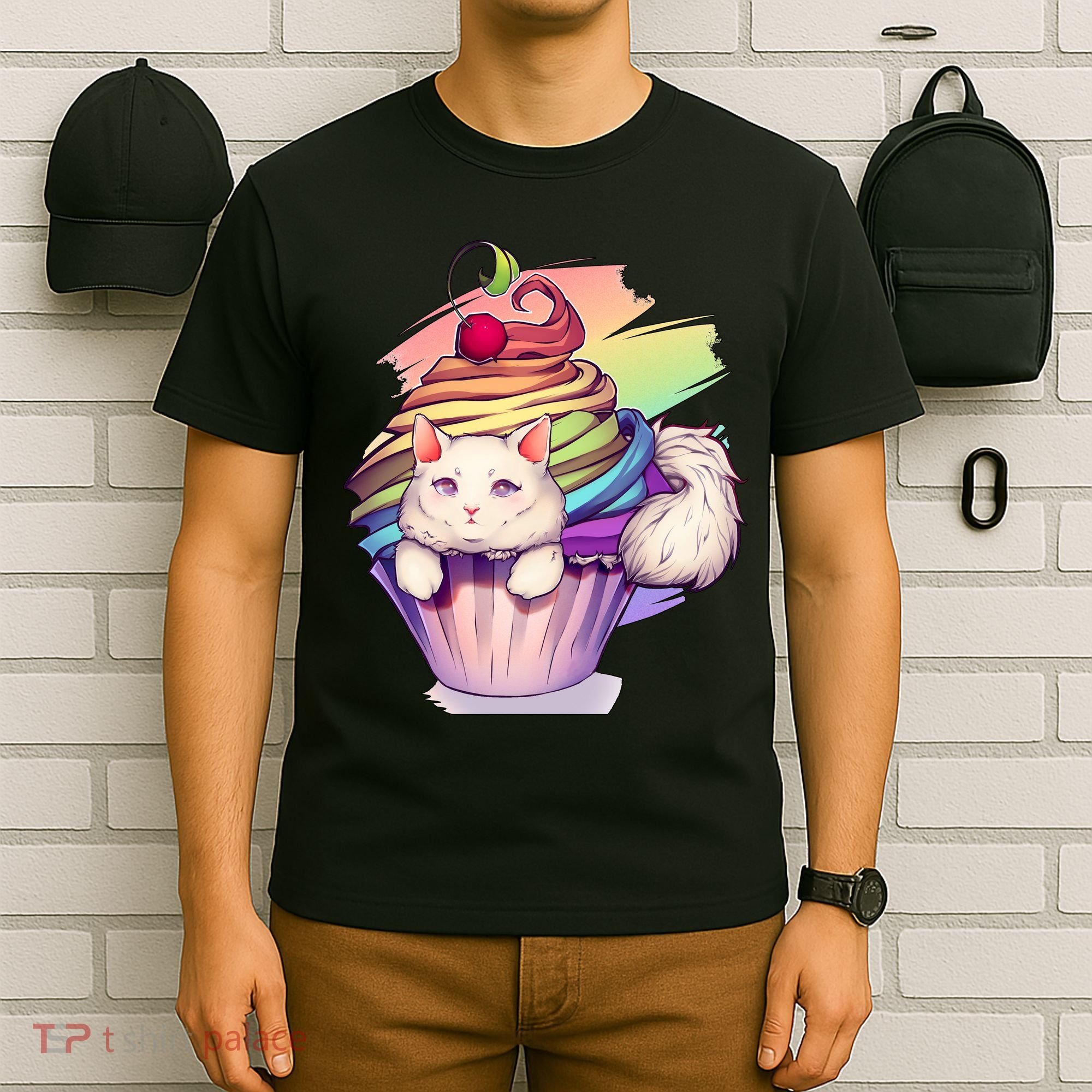 Rainbow Cupcake Kitten Cute Cat T-Shirt