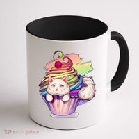 Rainbow Cupcake Kitten Cute Cat Coffee Mug thumb 1