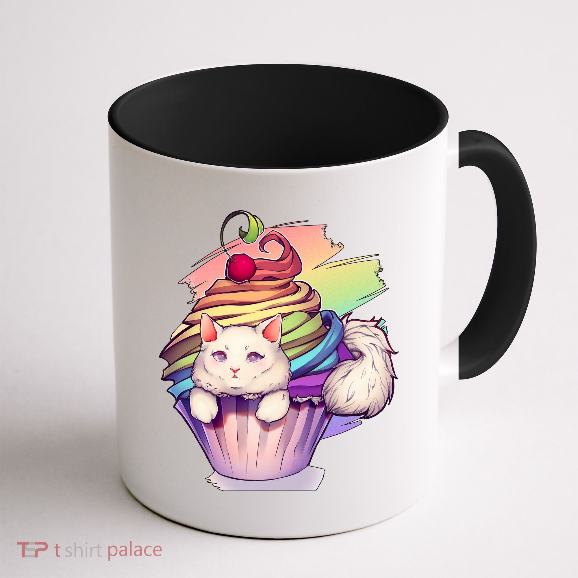 Rainbow Cupcake Kitten Cute Cat Coffee Mug