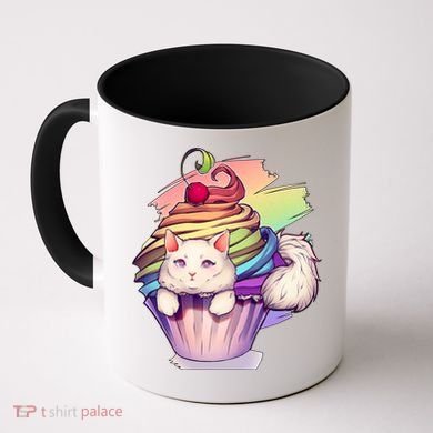 Rainbow Cupcake Kitten Cute Cat Coffee Mug