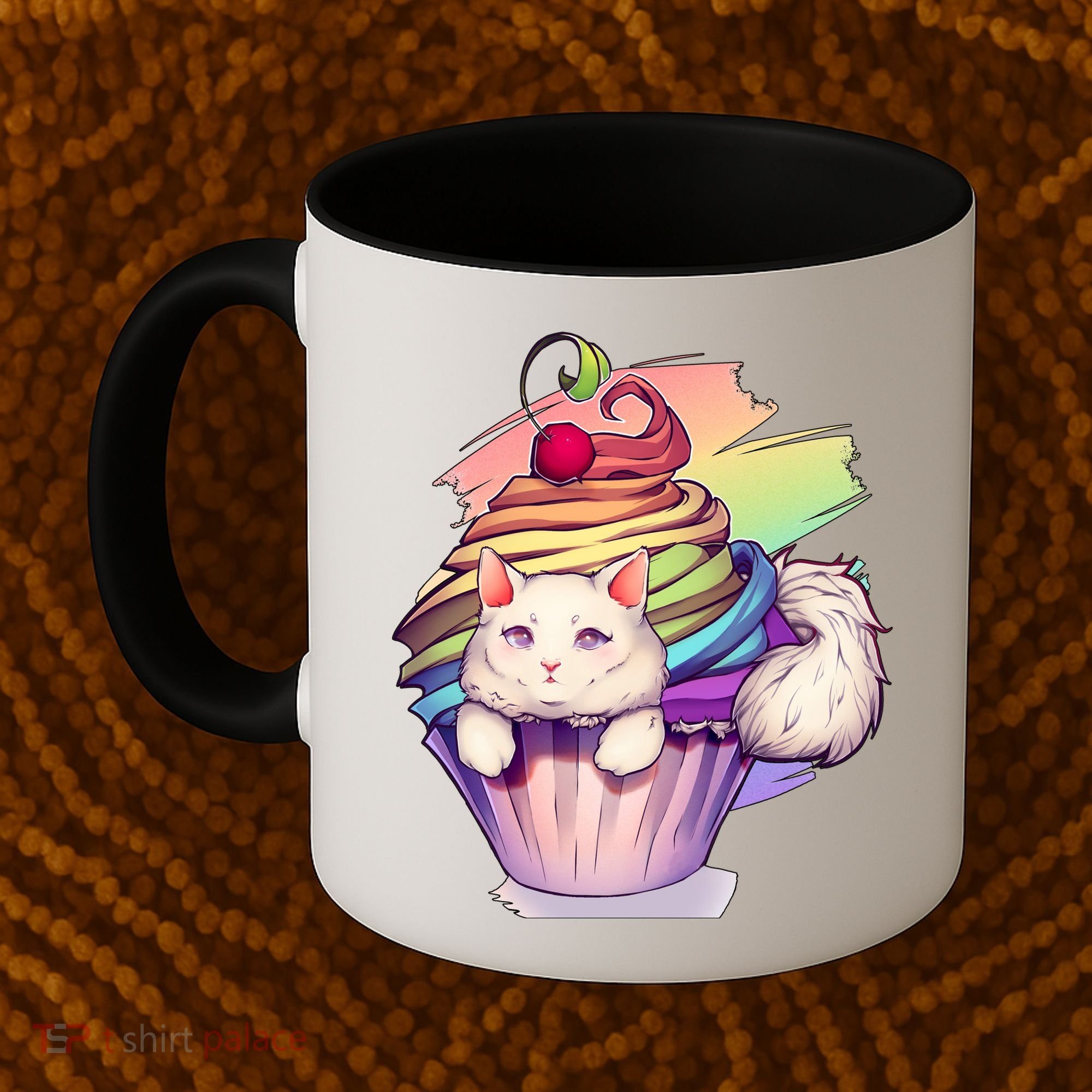 Rainbow Cupcake Kitten Cute Cat Coffee Mug