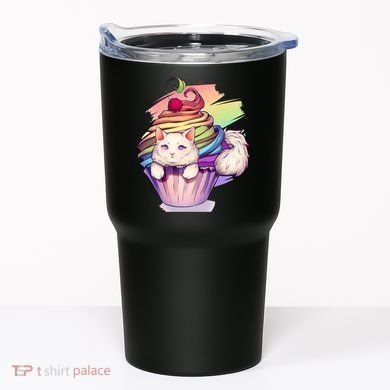 Rainbow Cupcake Kitten Cute Cat Tumbler