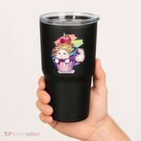 Rainbow Cupcake Kitten Cute Cat Tumbler thumb 2