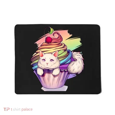 Rainbow Cupcake Kitten Cute Cat Mousepad