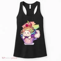 Rainbow Cupcake Kitten Cute Cat Women's Tank Top thumb 0