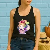 Rainbow Cupcake Kitten Cute Cat Women's Tank Top thumb 2