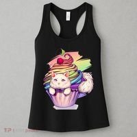 Rainbow Cupcake Kitten Cute Cat Women's Tank Top thumb 3
