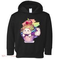 Rainbow Cupcake Kitten Cute Cat Toddler Hoodie thumb 0