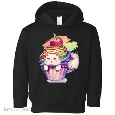 Rainbow Cupcake Kitten Cute Cat Toddler Hoodie