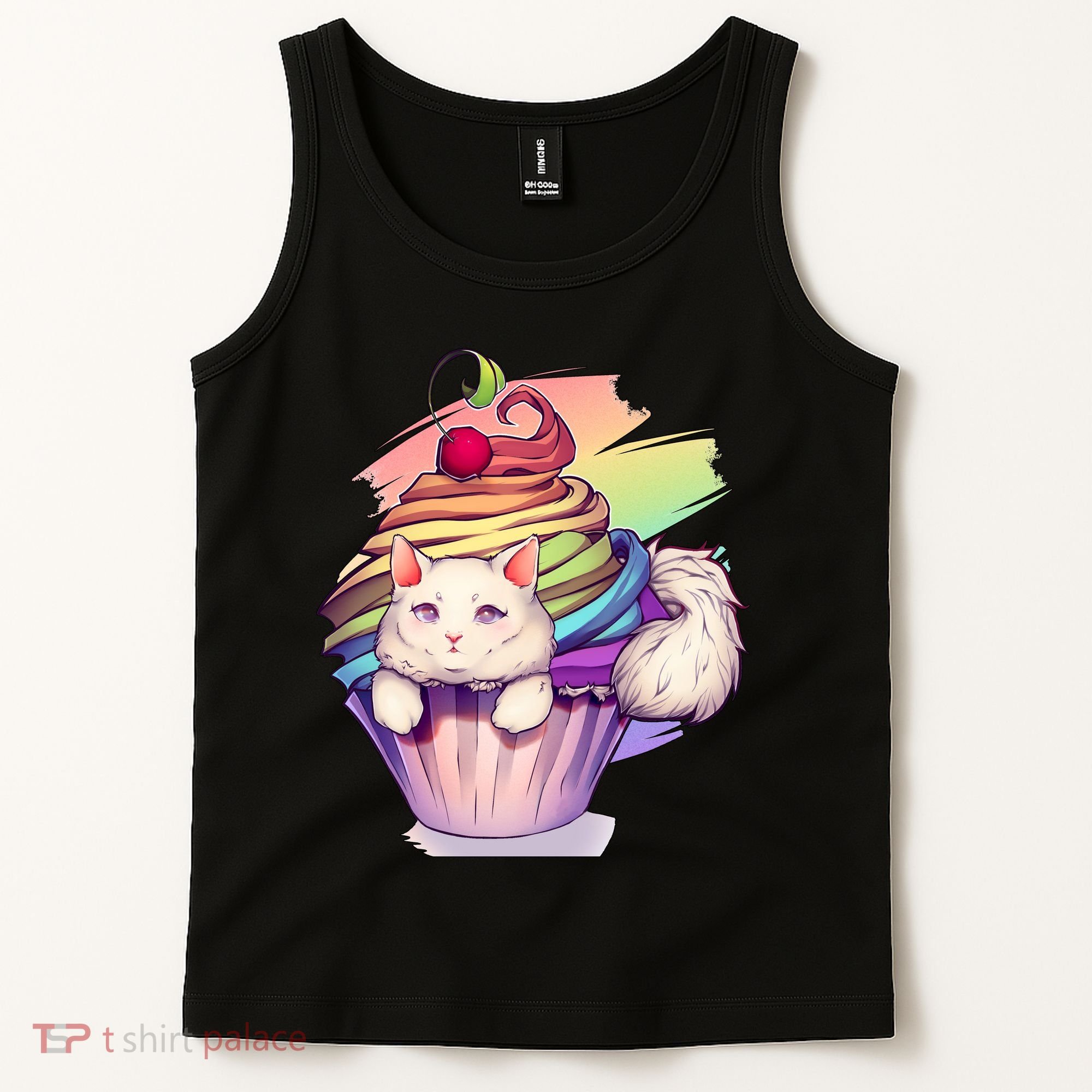 Rainbow Cupcake Kitten Cute Cat Tank Top