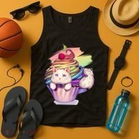 Rainbow Cupcake Kitten Cute Cat Tank Top thumb 4