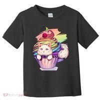 Rainbow Cupcake Kitten Cute Cat Toddler T-Shirt thumb 0