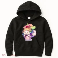 Rainbow Cupcake Kitten Cute Cat Kids Hoodie thumb 0
