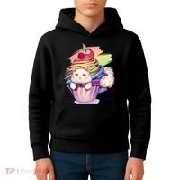 Rainbow Cupcake Kitten Cute Cat Kids Hoodie thumb 4