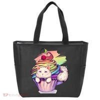 Rainbow Cupcake Kitten Cute Cat Tote Bag thumb 0