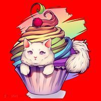 Rainbow Cupcake Kitten Cute Cat Santa Hat thumb 1