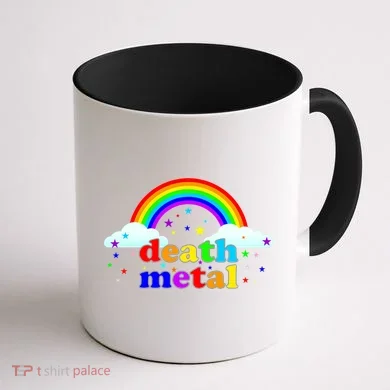 Rainbow Death Metal Logo Coffee Mug back