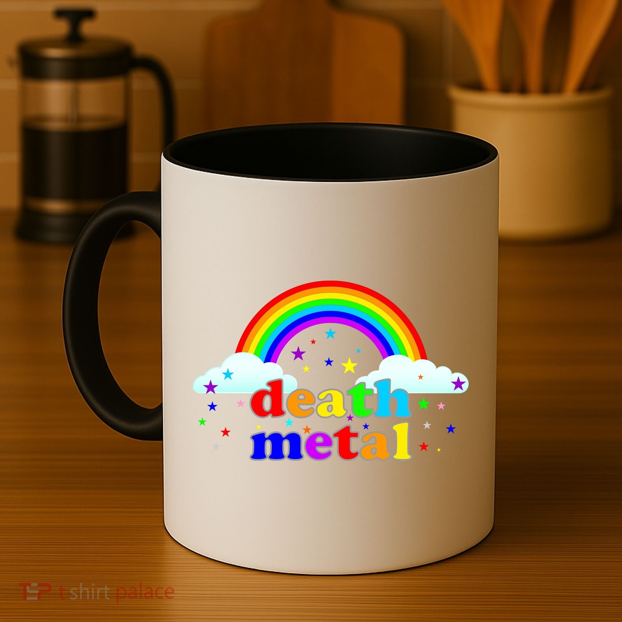 Rainbow Death Metal Logo Coffee Mug