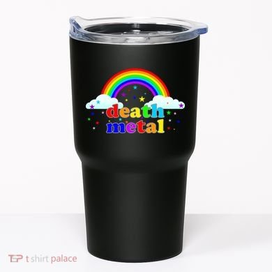 Rainbow Death Metal Logo Tumbler