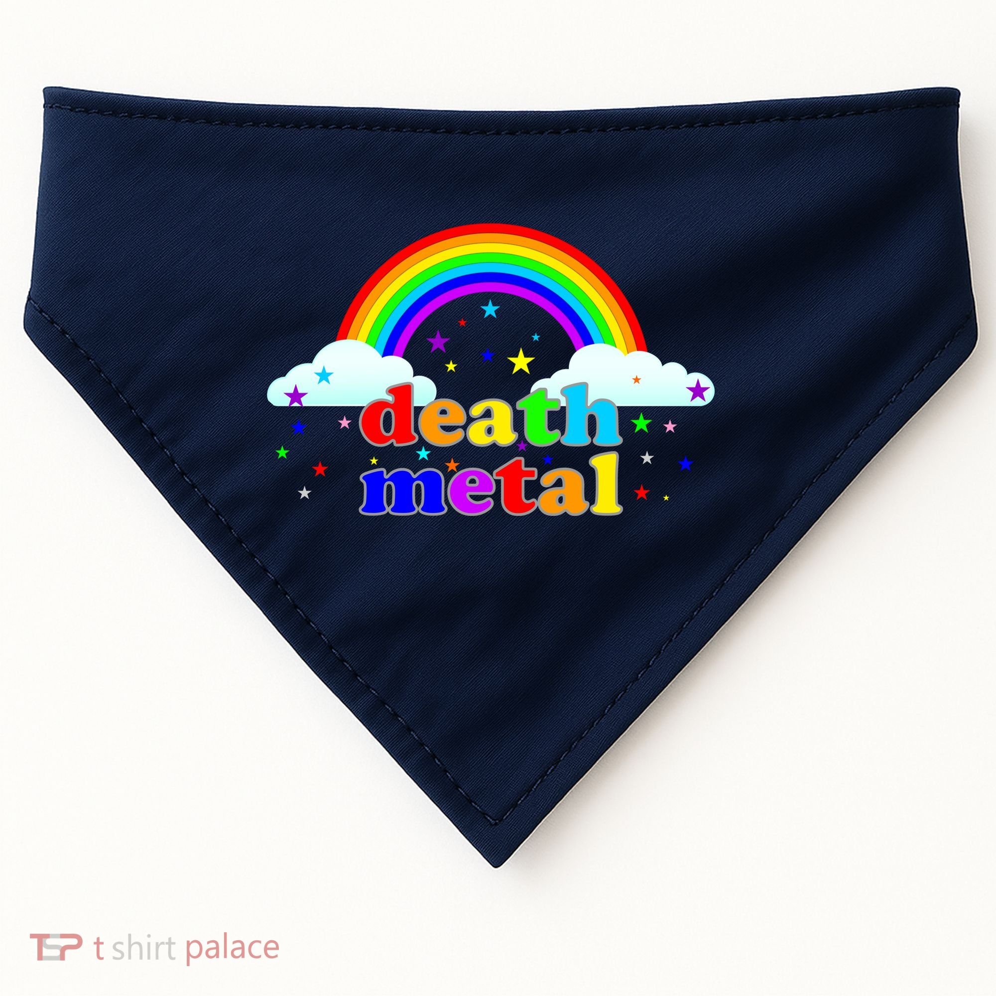 Rainbow Death Metal Logo USA-Made Doggie Bandana