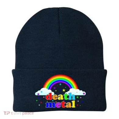 Rainbow Death Metal Logo Beanie