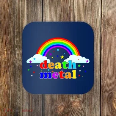 Rainbow Death Metal Logo Coaster