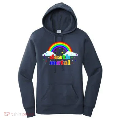 Rainbow Death Metal Logo Women's Hoodie