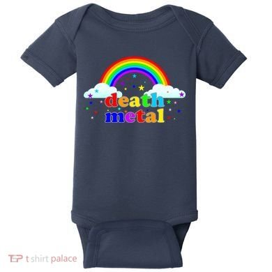 Rainbow Death Metal Logo Baby Bodysuit