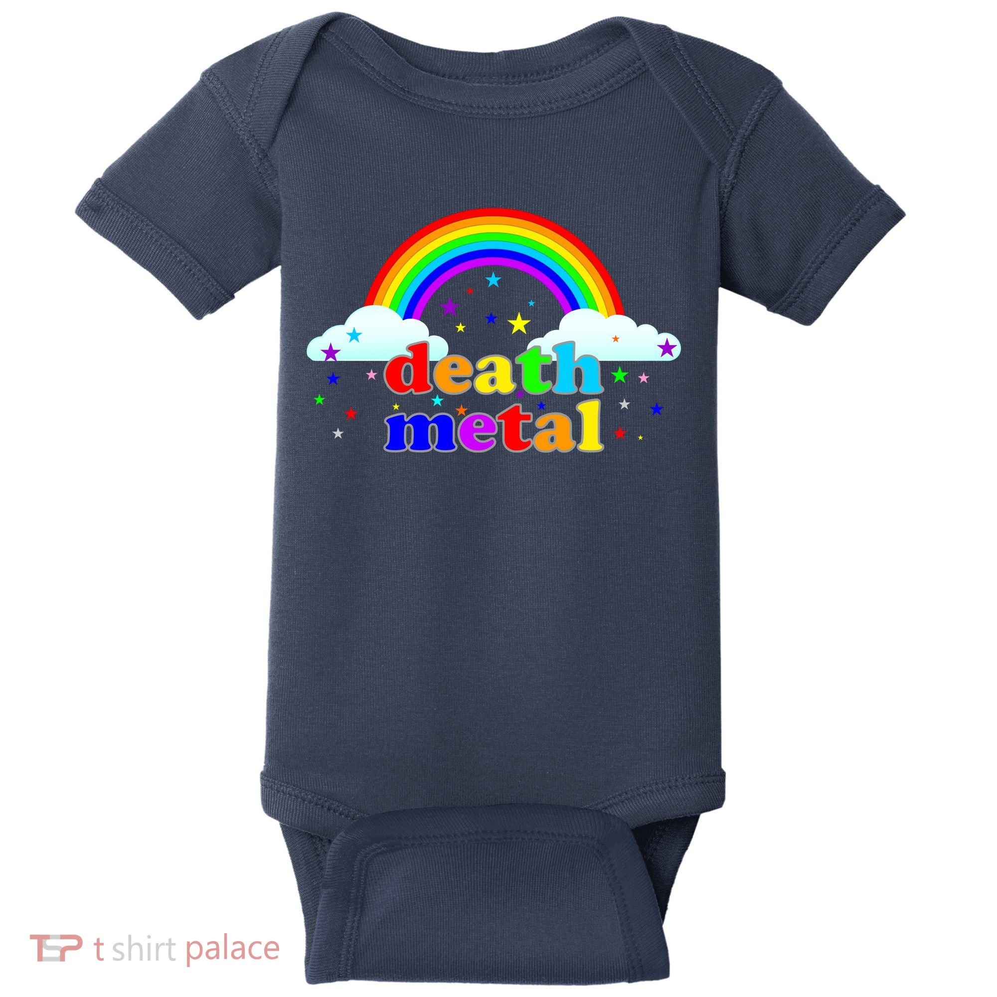 Rainbow Death Metal Logo Baby Bodysuit