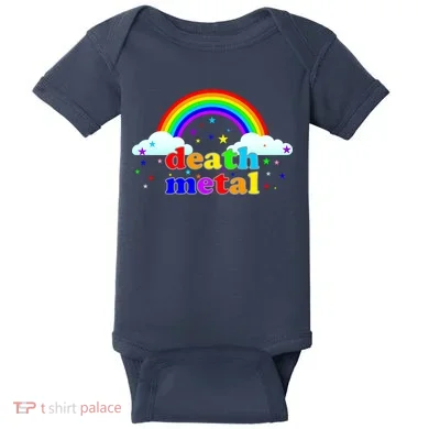 Rainbow Death Metal Logo Baby Bodysuit