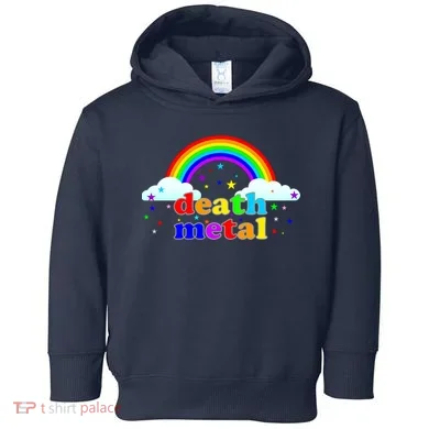 Rainbow Death Metal Logo Toddler Hoodie