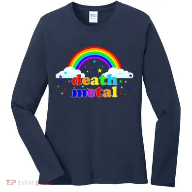 Rainbow Death Metal Logo Women's Long Sleeve Shirt