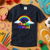 Rainbow Death Metal Logo Kids T-Shirt thumb 3