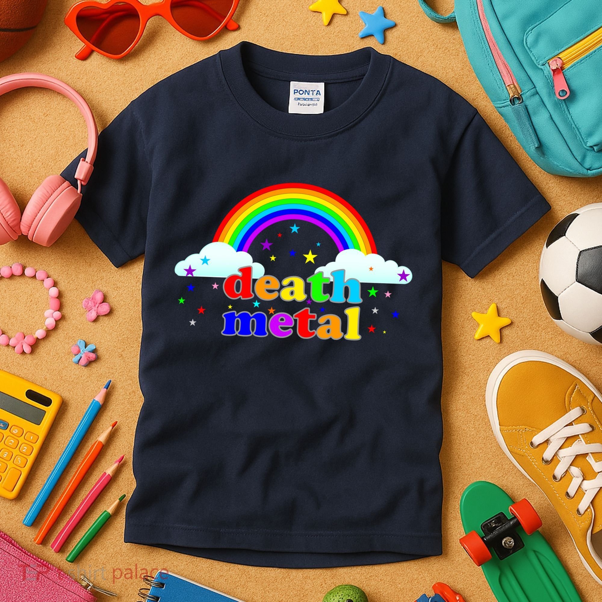 Rainbow Death Metal Logo Kids T-Shirt