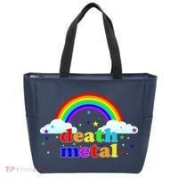 Rainbow Death Metal Logo Tote Bag thumb 0