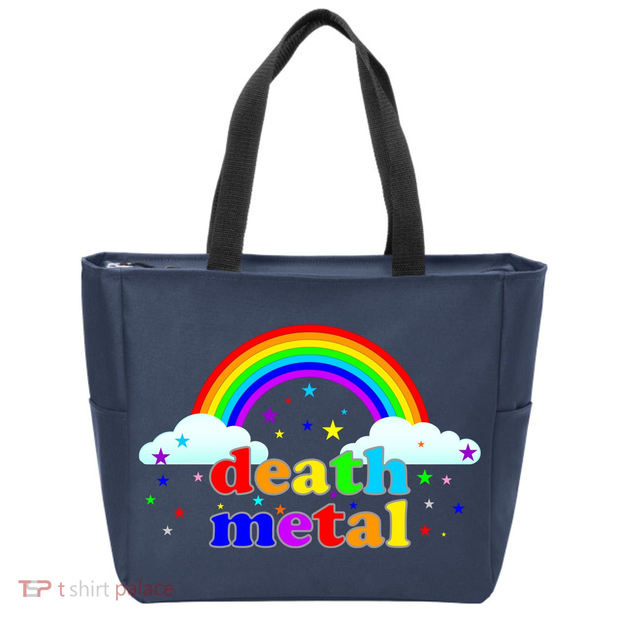 Rainbow Death Metal Logo Tote Bag