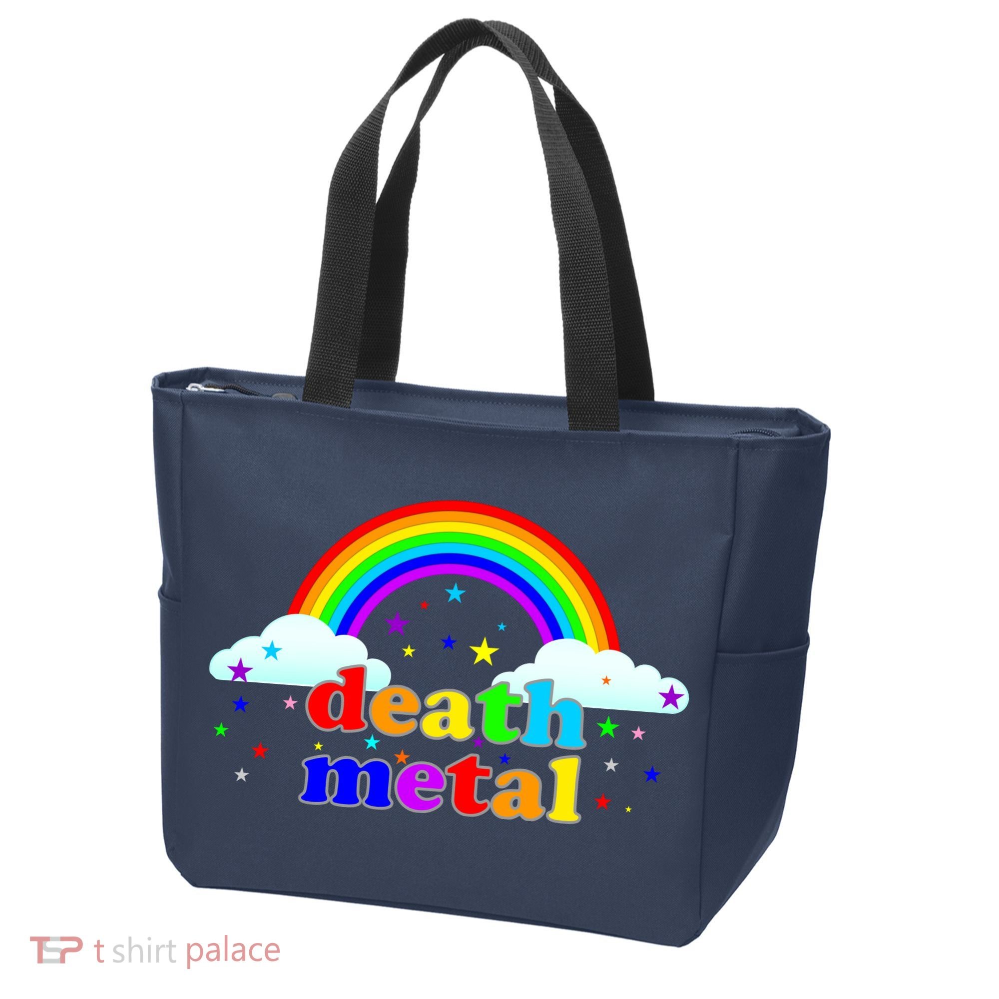 Rainbow Death Metal Logo Tote Bag