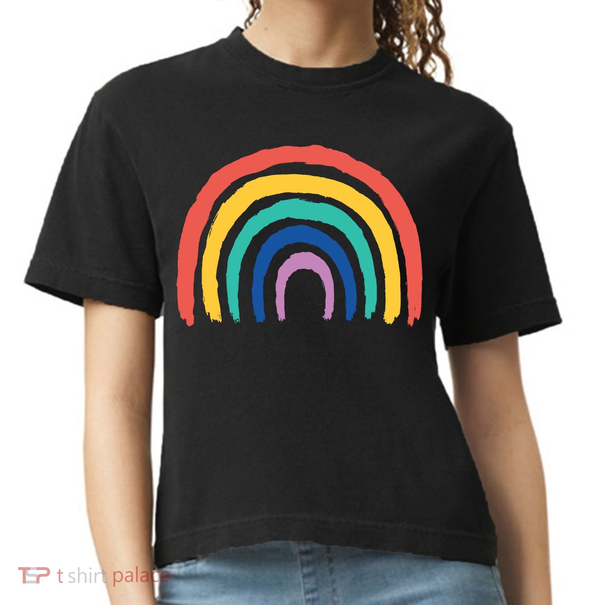 Rainbow Drawing Comfort Colors Boxy T-Shirt