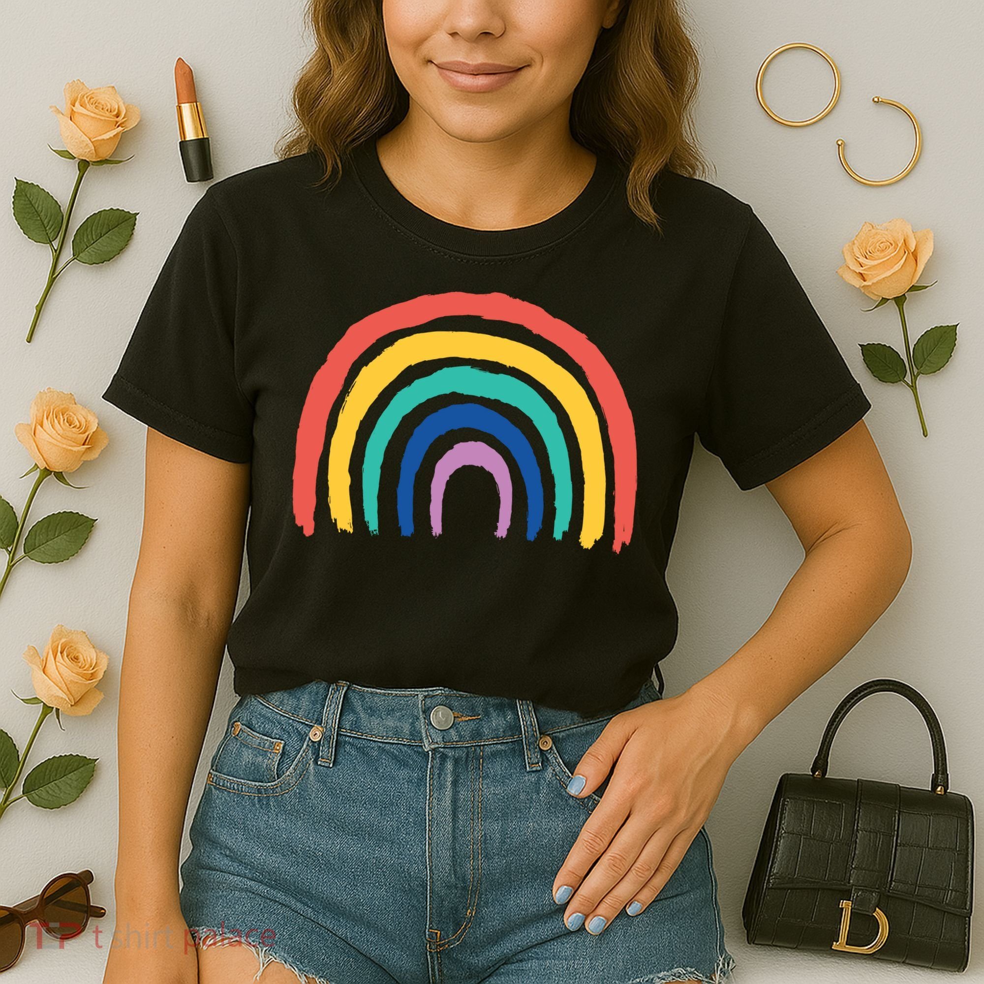 Rainbow Drawing Comfort Colors Boxy T-Shirt