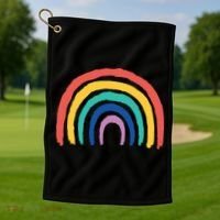 Rainbow Drawing Golf Towel thumb 1