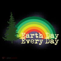 Rainbow Earth Day Every Day Retro Backpack thumb 2