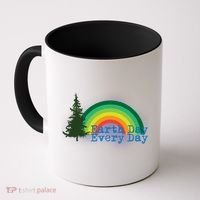 Rainbow Earth Day Every Day Retro Coffee Mug thumb 0