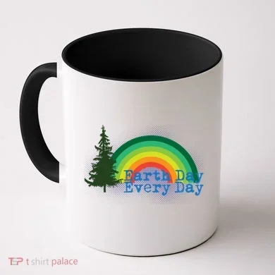 Rainbow Earth Day Every Day Retro Coffee Mug