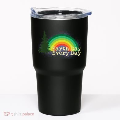 Rainbow Earth Day Every Day Retro Tumbler