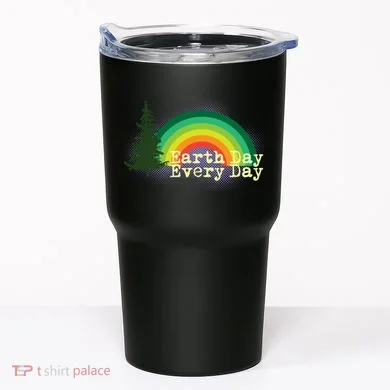 Rainbow Earth Day Every Day Retro Tumbler