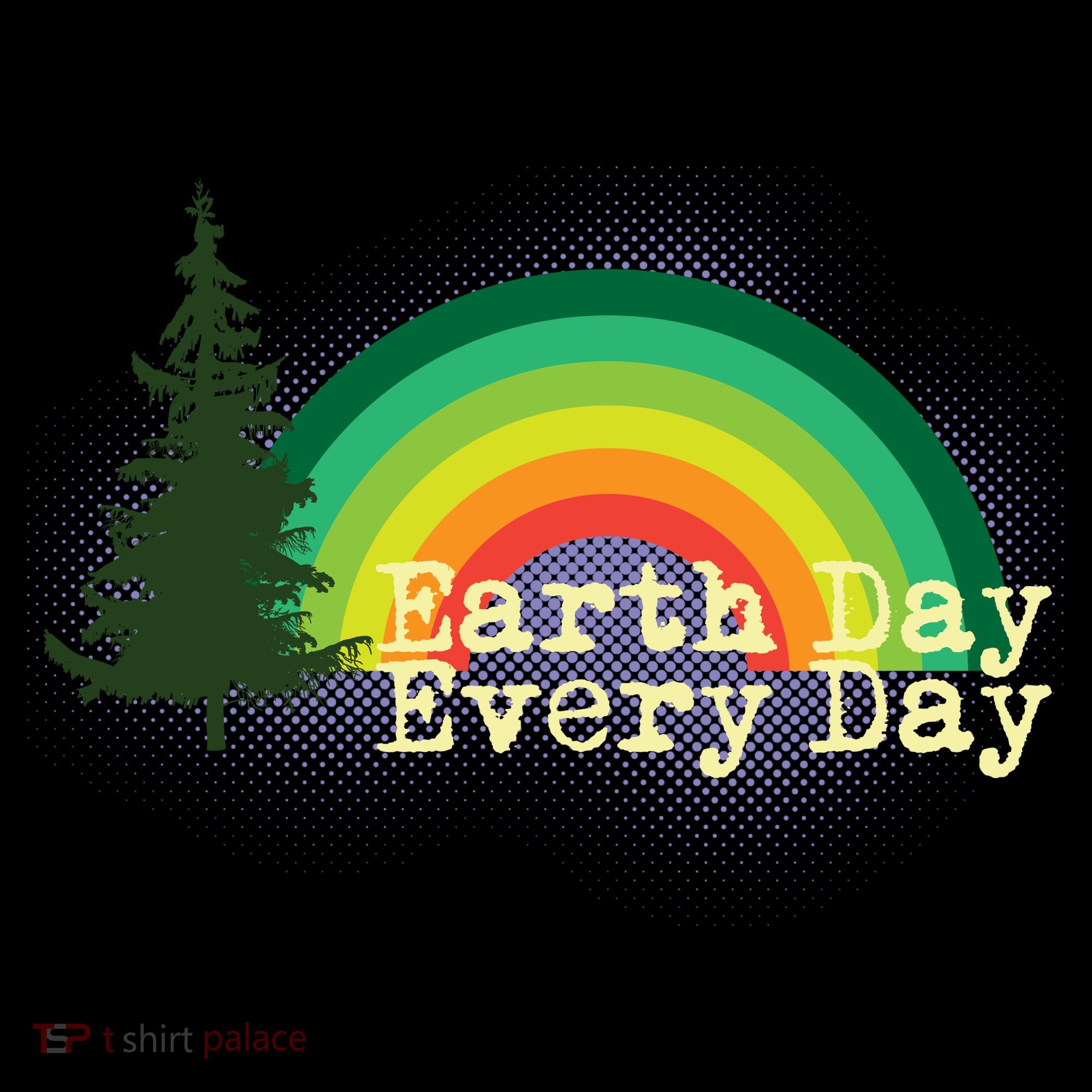 Rainbow Earth Day Every Day Retro Ornament